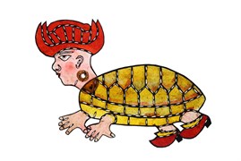 Karagöz’s Son (Turtle), Ragıp Tuğtekin, 18,7 x 20 cm, Yapı Kredi Museum 4-124